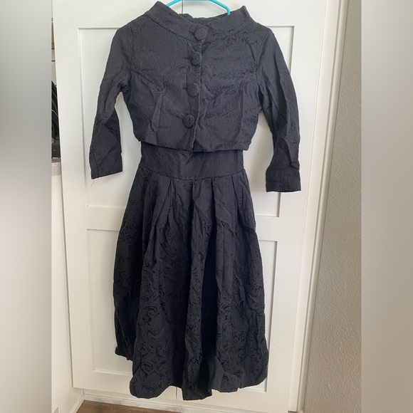 Black Lindy Bop Dress and Jacket - Picture 2 of 6